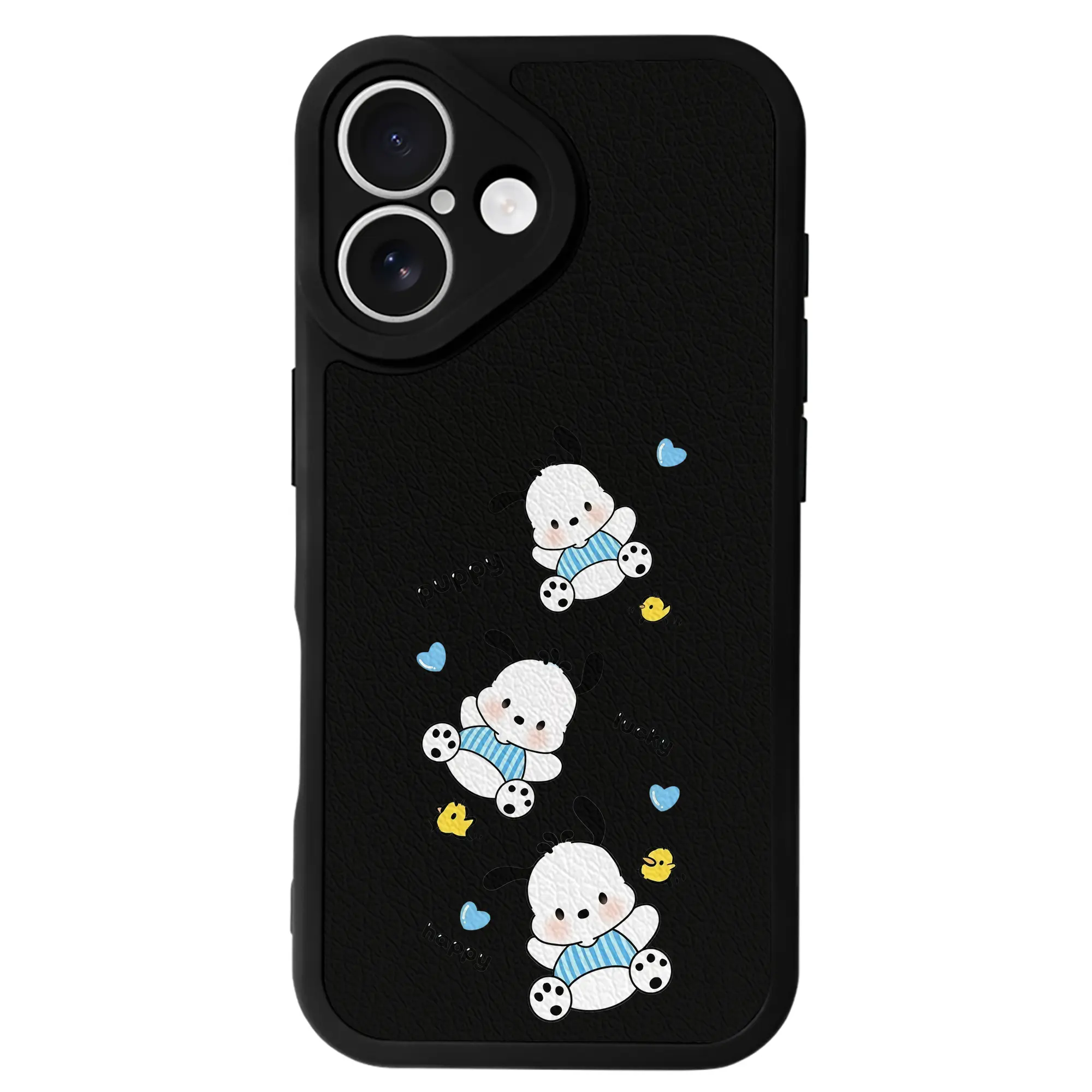 サンリオ グッズ,ポチャッコ - IPhone 16シリーズ対応 ・ シリコンスマホケース ・ レザー調 ・ 高精度フィット ・ 耐衝撃 ・ ワイヤレス充電対応 ・ 精密カット